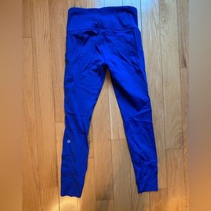 Blue lululemon fast and free tights / leggings 28”